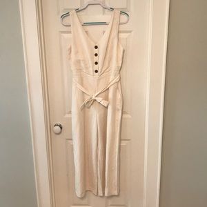 LOFT White Linen Jumpsuit